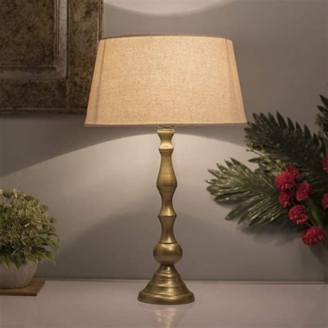 Buy Homesake® Teardrop Gold Brushed Lamp with Beige Shade Online at Low ...