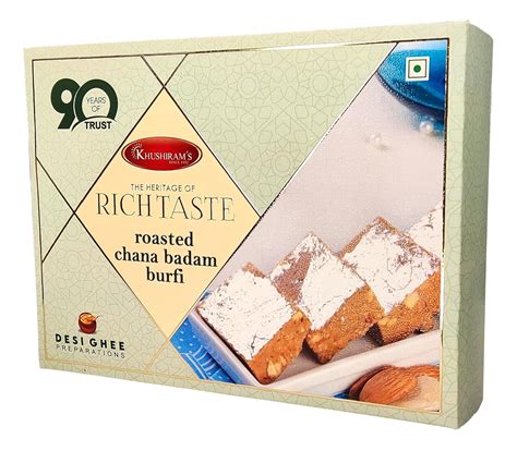 Khushi Ram’s Chana Burfi Indian Sweets Mithai 400 Grams Box : Amazon.in ...