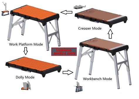 4 in 1 Multi-Function Portable Folding Work Bench-Workbench/Scaffold ...