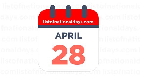 APRIL 28TH: National Holidays, Observances & Famous Birthdays