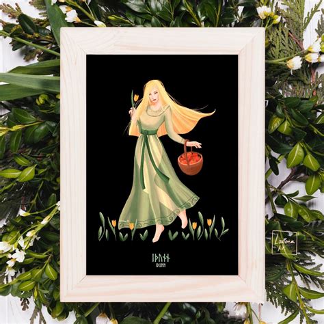 Idunn Art Print | Idun Norse Spring Goddess Poster | Viking Gods ...