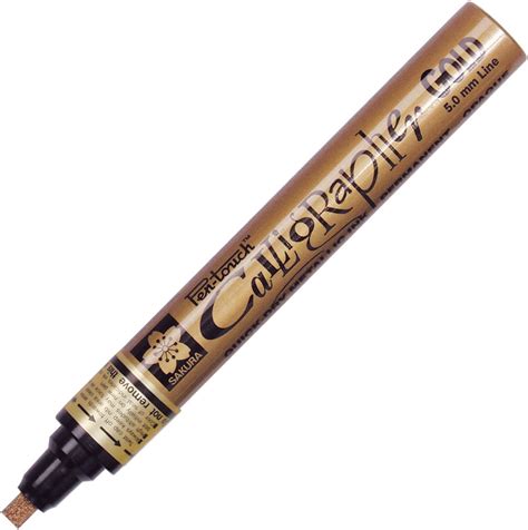 Sakura Pen-Touch Calligraphy Medium Point Marker, 5mm, Gold Metallic ...