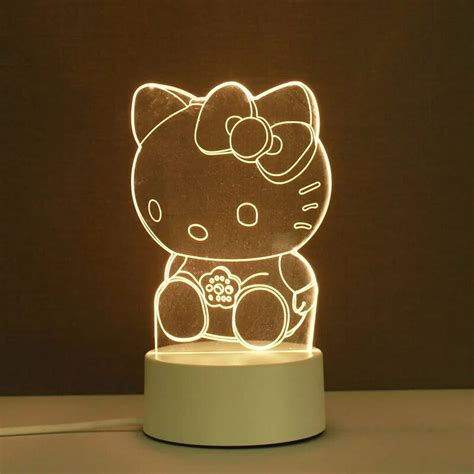 Hello Kitty Kuromi Lamp Acrylic USB LED Night Light Mymelody ...