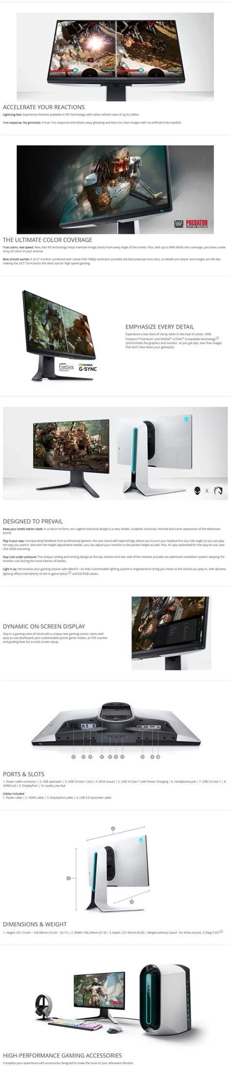 Image result for Alienware 25 Gaming Monitor Aw2521hfl