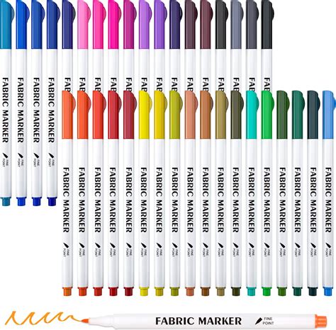 Amazon.com: Zenacolor 40 Fabric Markers Pens Set - Non Toxic, Indelible ...