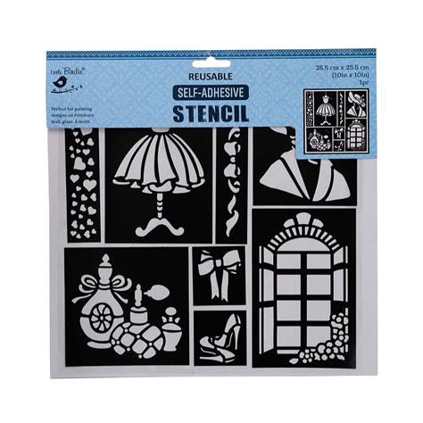 Reusable Self Adhesive Stencil 10 X 10inch Vintage Style Statement 1pc ...