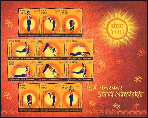 Indian Miniature Sheets 20th June 2016 Surya Namaskar... Philaimpex ...