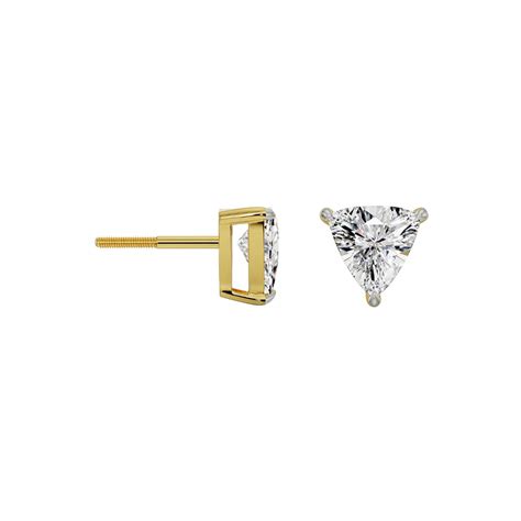 Buy 1 CT Trillion Curved Solitaire Lab Diamond Studs Online At Emori