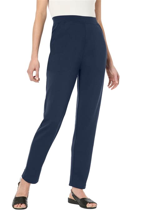 Woman Within Women's Plus Size Straight Leg Ponte Knit Pant - Walmart.com