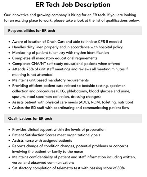 Image result for ER Tech Job