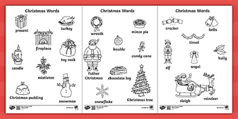 Cursive Christmas Words Colouring Sheets (teacher made)