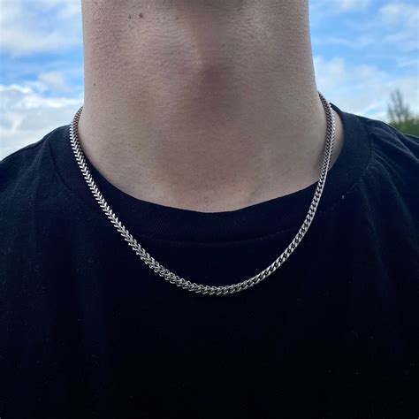 Silver Franco Chain, Mens Silver Chain, Close Link Silver Chain ...