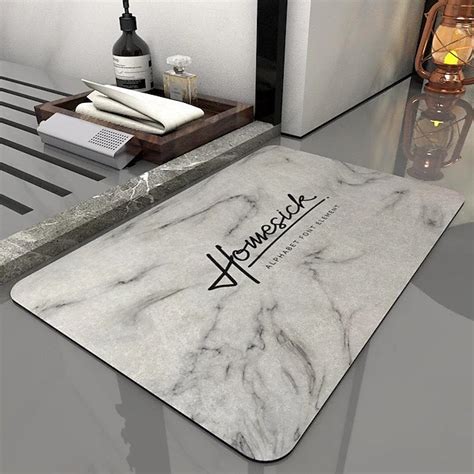 Diatomaceous Earth Bath Mat Super Absorbent Toilet Door Quick-Drying ...