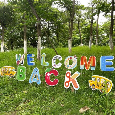 Buy Back To School Decorations Yard Signs 13 Pieces Welcome Back To ...