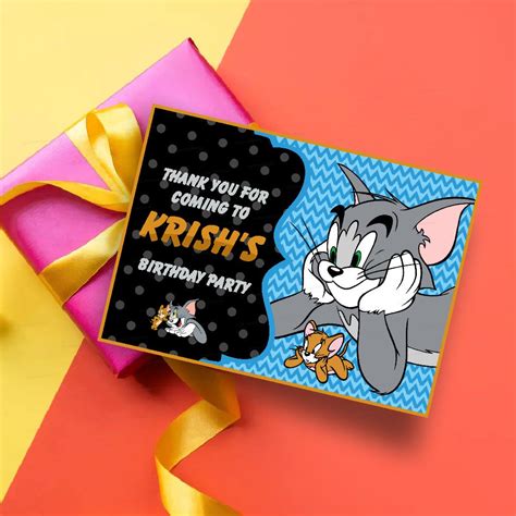 Tom & Jerry Theme Thank You Card | Party Supplies India Online