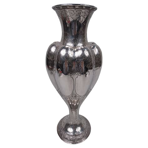 Tiffany Tall Victorian Classical Sterling Silver Vase For Sale at 1stDibs