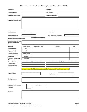 Contract Cover Sheet - Fill and Sign Printable Template Online