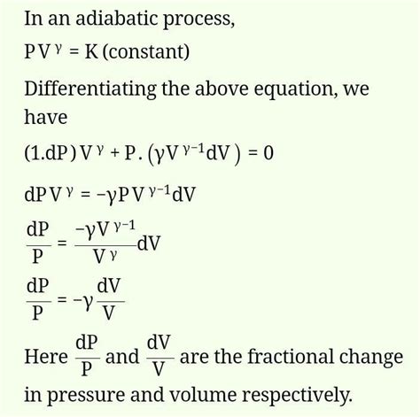 For an adiabatic expansion of an ideal gas, the fractional change in ...