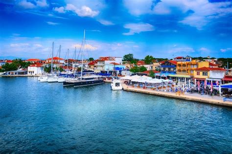 Keramoti greece port view ferry boat to thassos | Premium Photo
