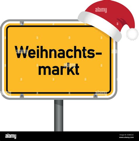 yellow traffic sign with german word christmas market isolated vector ...