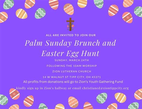 Palm Sunday Brunch and Easter Egg Hunt, 14 W Walnut St Tipp City, OH ...