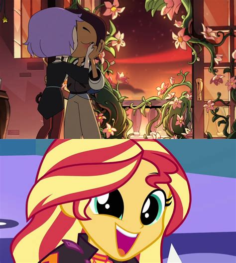 Sunset Shimmer And Twilight Sparkle Kiss