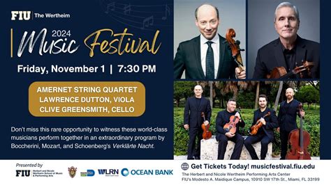 FIU Music Festival 2024: Amernet with Clive Greensmith and Lawrence ...