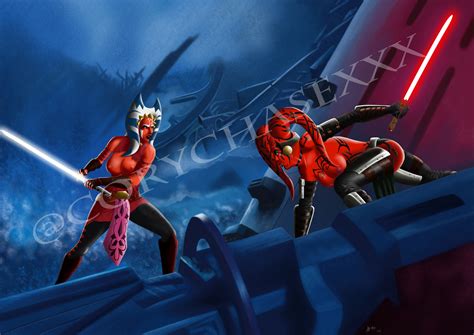 ArtStation - Ahsoka VS Darth Talon