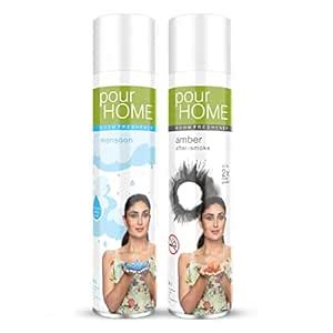 POUR HOME Monsoon & Amber After Smoke Room Air Freshener Spray -220ML ...
