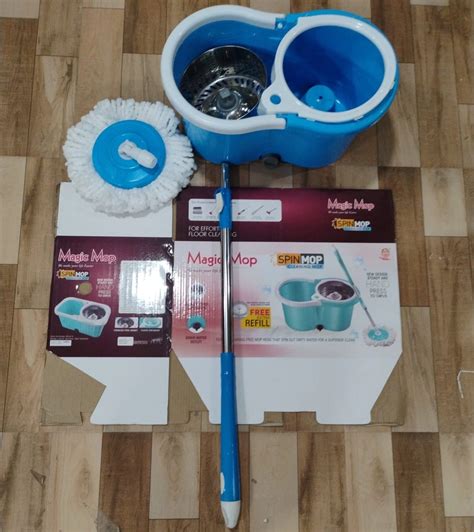 Steel Mop Bucket WITH BOX Spin Mop with Wheels and Stainless Steel ...