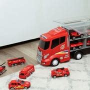 Buy FUN LITTLE TOYS 12-in-1 Die-cast Fire Truck Toys, 16 Transport Fire ...