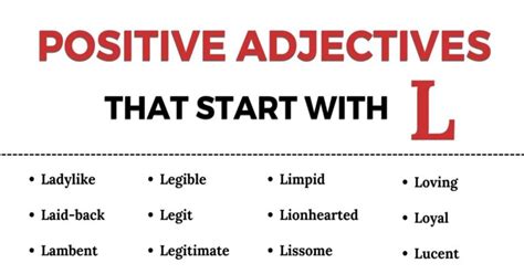 116 Positive Adjectives that Start with L | L Words to Describe Someone ...