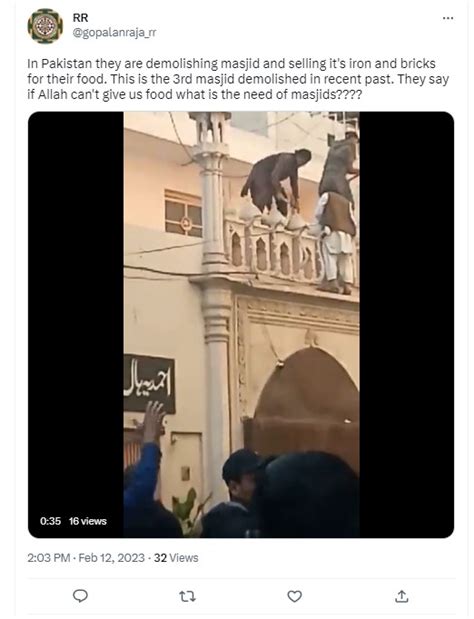 This Video Does Not Show Pakistani Residents Demolishing A Mosque To ...