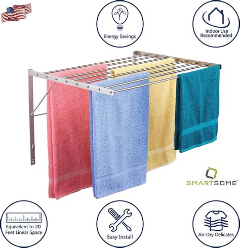Buy Smartsome | Wall Mounted | Clothes Drying Rack | 30 Wide | 20 ...