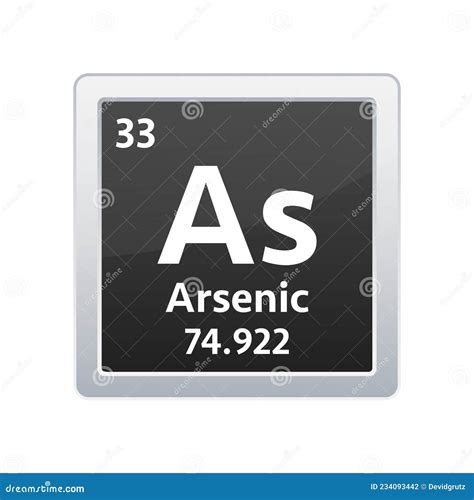 Arsenic Symbol. Chemical Element of the Periodic Table. Vector Stock ...