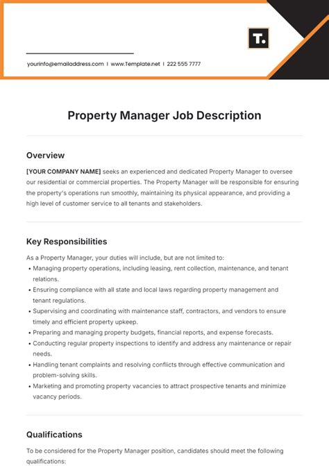Regional Property Manager Job Description