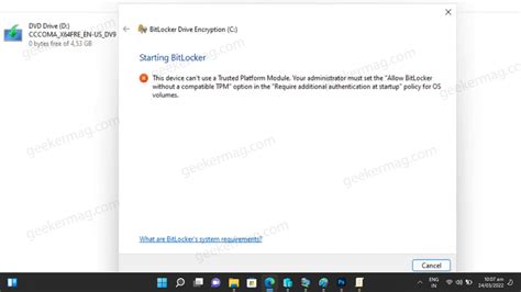 Image result for BitLocker This Device Can't Use a Trusted Platform Module
