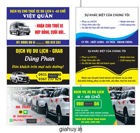 In danh thiếp, in card visit, in name card taxi gia đình, dịch vụ du ...