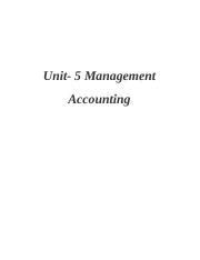 Image result for Management Accounting Assignment 2 Unit 5