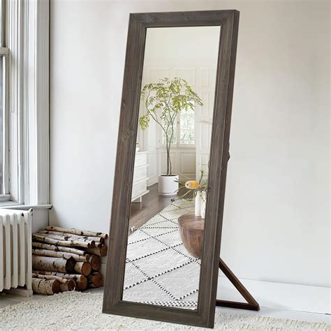 Amazon.com: MAYEERTY Rustic Full Length Mirror 65"x22" Farmhouse Floor ...