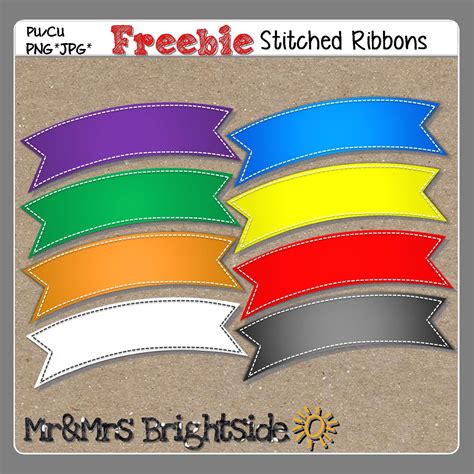 Ribbons with Stitches Clipart Freebie | Clip art, Freebie, Ribbon banner