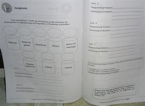 lata ng kaalaman pumili ng limang isyu sa lata at bumuo ng pangungusap ...