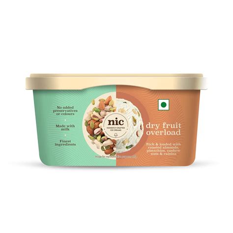 NIC Dry Fruit Overload Ice Cream, 500ml : Amazon.in: Grocery & Gourmet ...