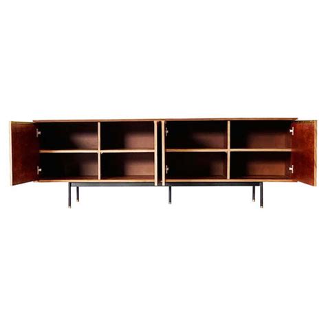 American walnut console with chest of racks in powder coated legs ...