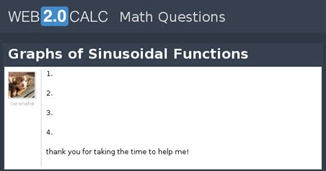 View question - Graphs of Sinusoidal Functions