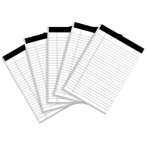 DORFAS 5x8 Inch Legal Pads - White College Ruled Legal Notepad 30 ...