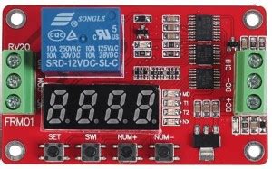 REES52 12V DC Multifunction Self-lock Relay PLC Cycle Timer Module ...