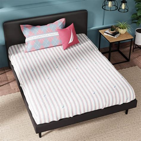 Buy NAUTICA Fairwater Cotton 160TC Striped 2Pcs Single Bedsheet Set ...