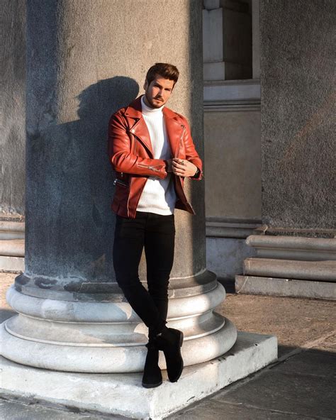 35 red leather biker jacket outfits for guys. - vogueymen.com