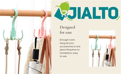 JIALTO 4 Pcs Multi-Function 360 Degree Rotatable 4 Claw Hook Closet ...